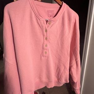 American Eagle oversized pink henley